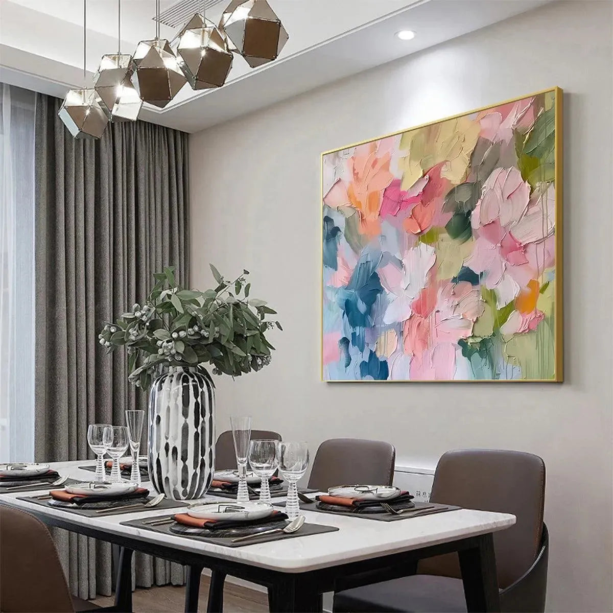 Abstract Floral Impasto Painting – Pastel Dream