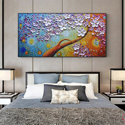 Gold and Lavender Floral Textured Painting – Lilac Dream