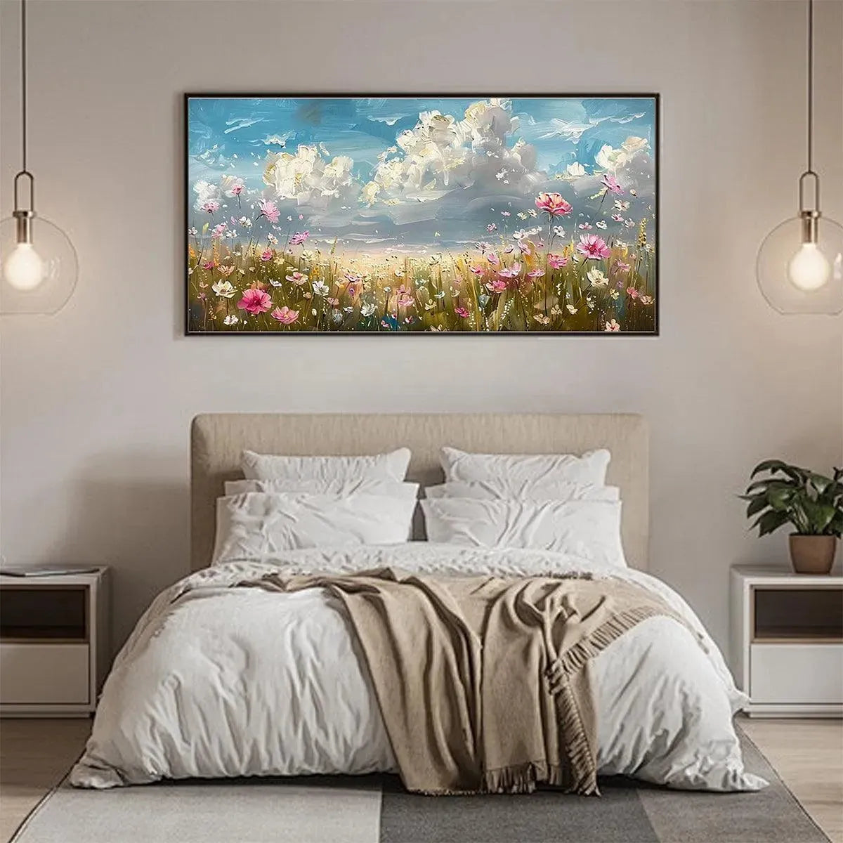 Cosmos Field – Wildflower Impasto Painting, view 4