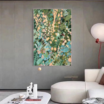 Blue and Green Abstract Floral Painting – Enchanted Garden