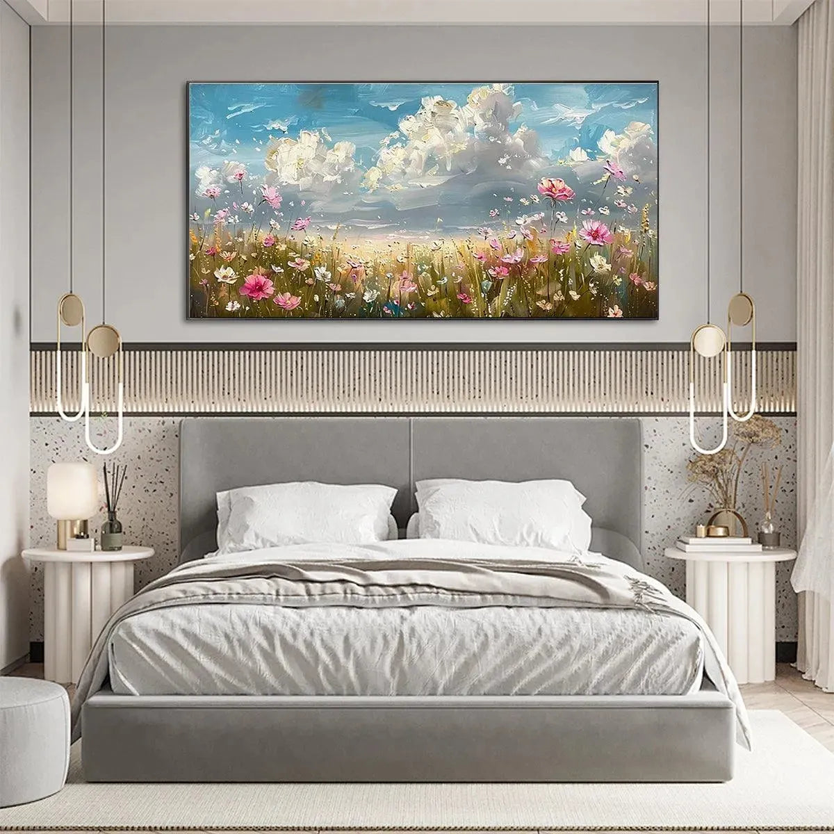 Cosmos Field – Wildflower Impasto Painting, view 5