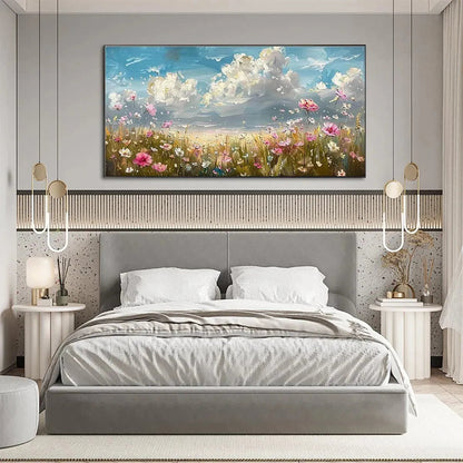 Cosmos Field – Wildflower Impasto Painting, view 5