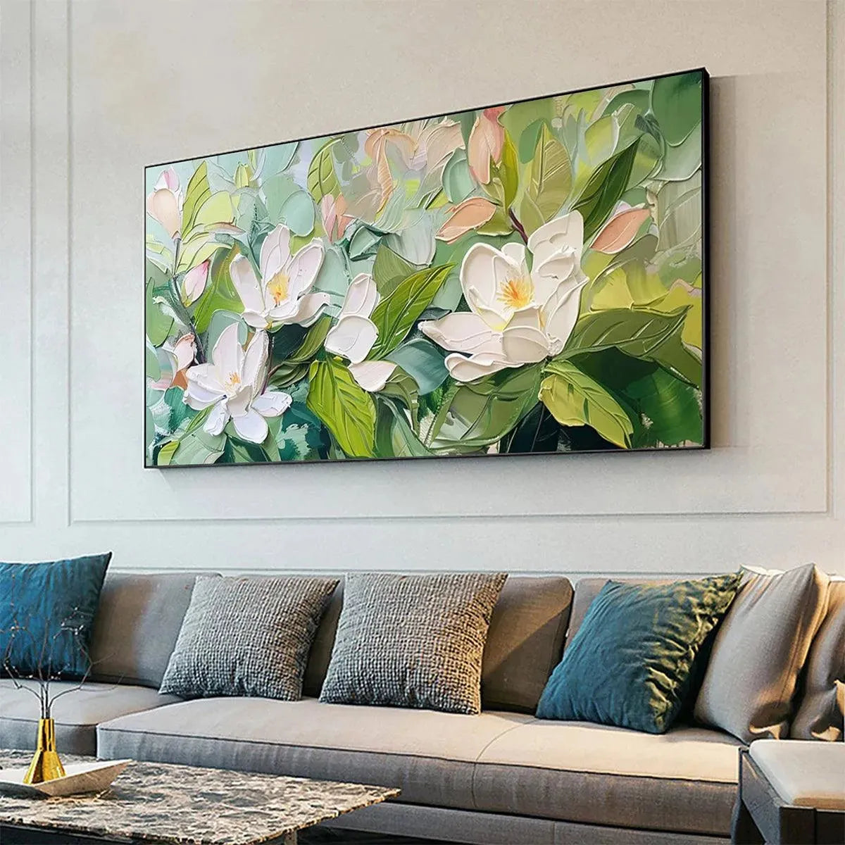 Magnolia Blossoms – Magnolia Impasto Painting, view 5