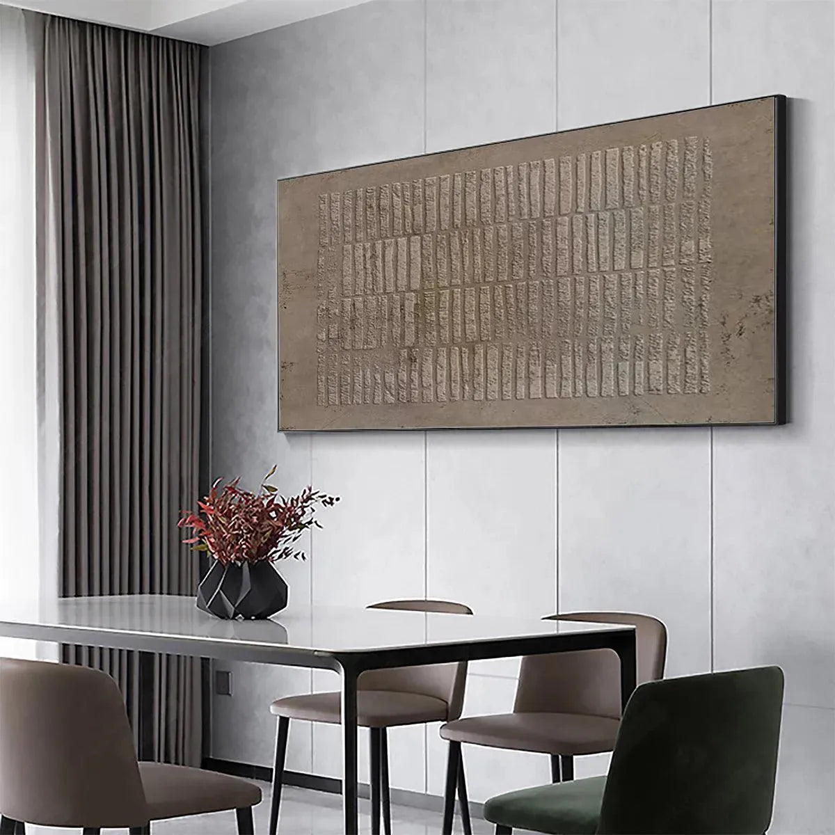 Textured Rectangle Array – Wabi-Sabi Abstract Oil Painting, view 5