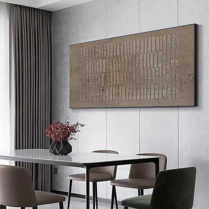 Textured Rectangle Array – Wabi-Sabi Abstract Oil Painting, view 5