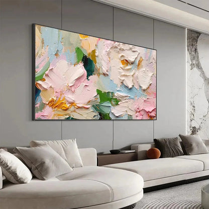 Green and Yellow Bouquet Impasto Painting – Spring Bouquet