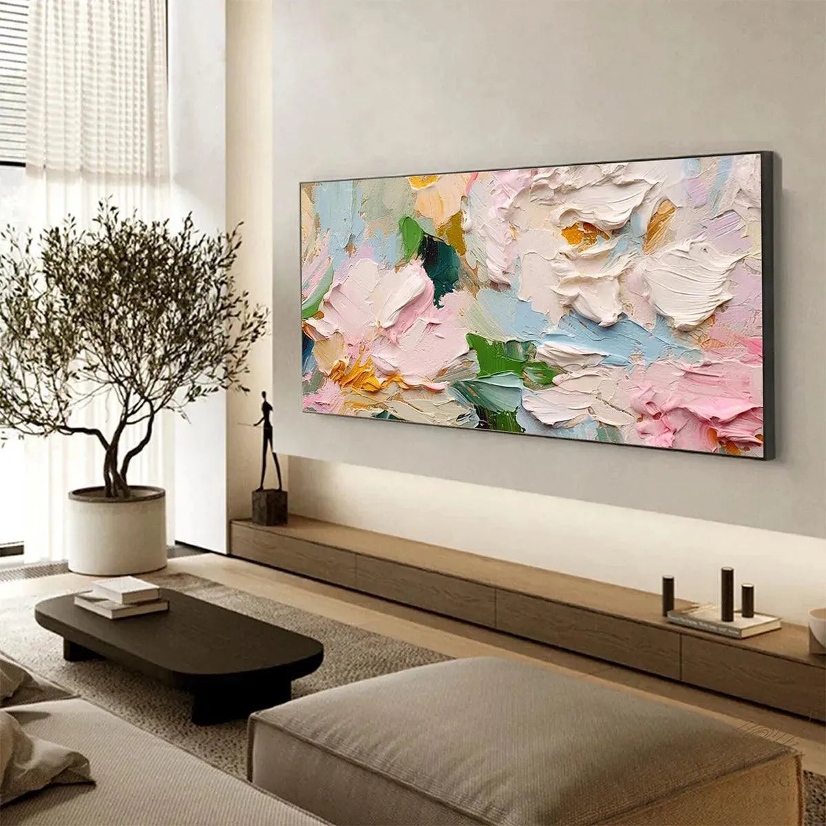 Green and Yellow Bouquet Impasto Painting – Spring Bouquet