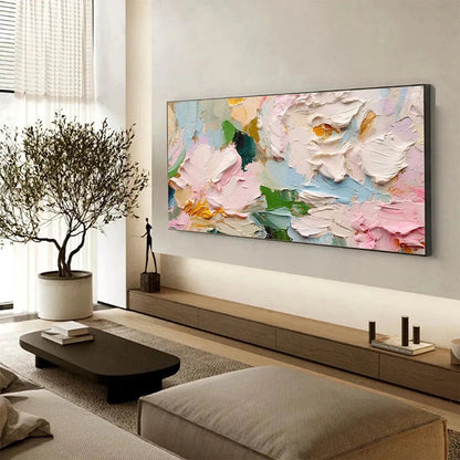 Green and Yellow Bouquet Impasto Painting – Spring Bouquet
