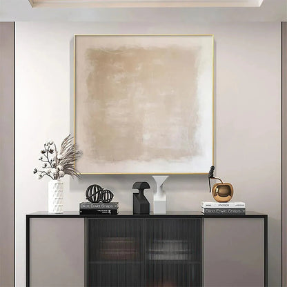 Beige Wabi-Sabi Desert Textured Oil Painting – Desert Sands