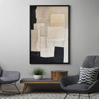 Neutral Abstract – Wabi-Sabi Neutral Abstract Oil Painting, view 5