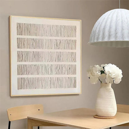 Beige Wabi-Sabi Abstract Textured Oil Painting – Textured Beige