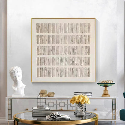 Beige Wabi-Sabi Abstract Textured Oil Painting – Textured Beige