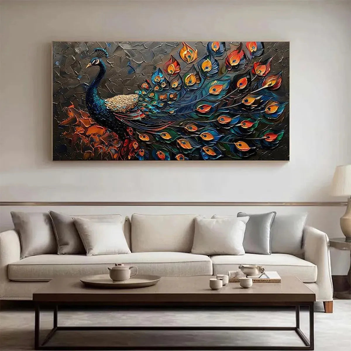 Majestic Plumage – Animal Impasto Oil Painting, view 3