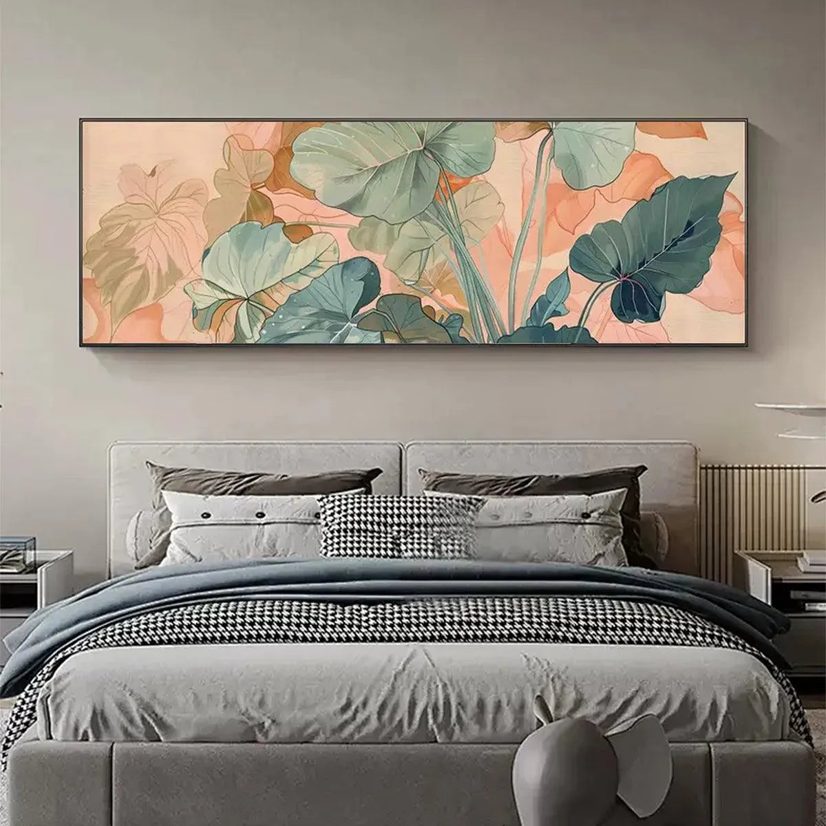 Tropical Leaves Painting – Tropical Leaf Panoramic