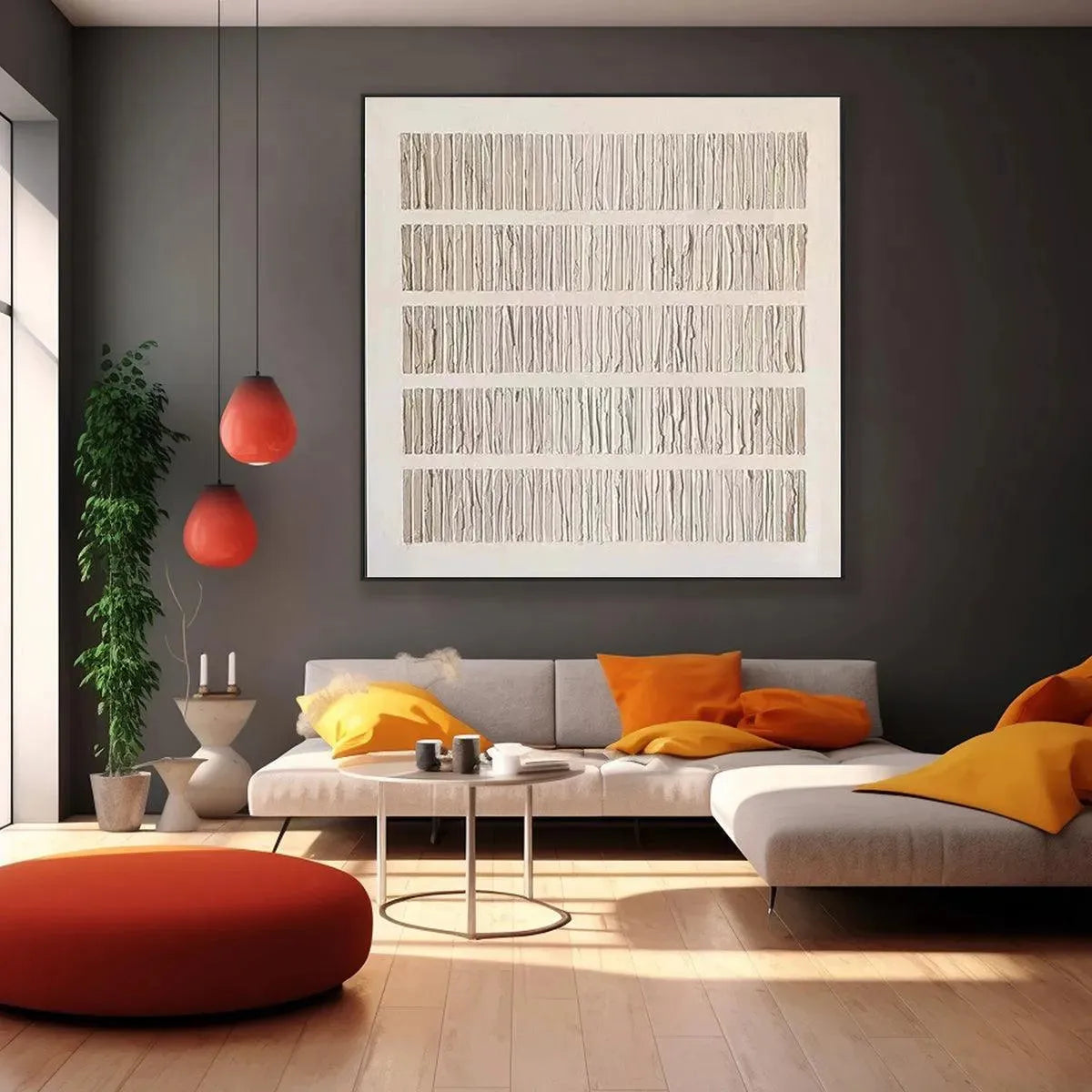 Beige Wabi-Sabi Abstract Textured Oil Painting – Textured Beige