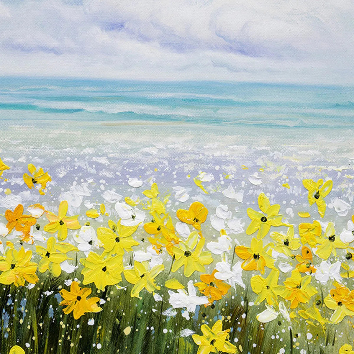 Golden Hour Bloom – Wildflower Oil Painting, view 3