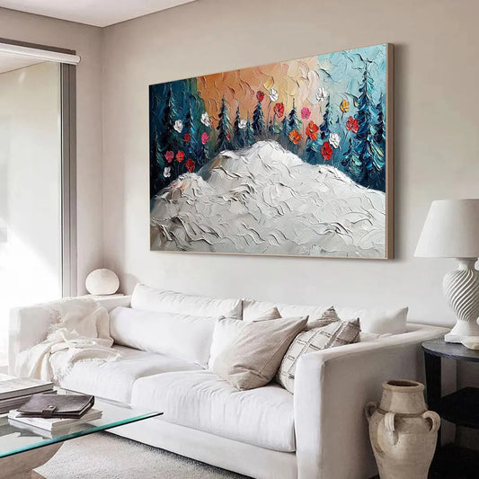 Frozen Bloom – Floral Impasto Oil Painting, view 2