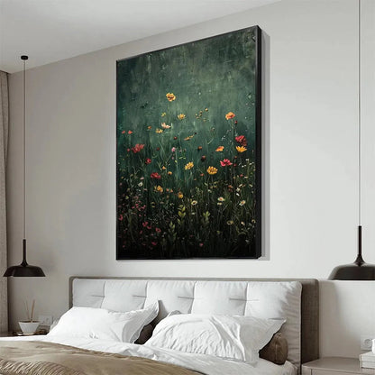 Green Meadow Textured Painting – Meadow's Embrace