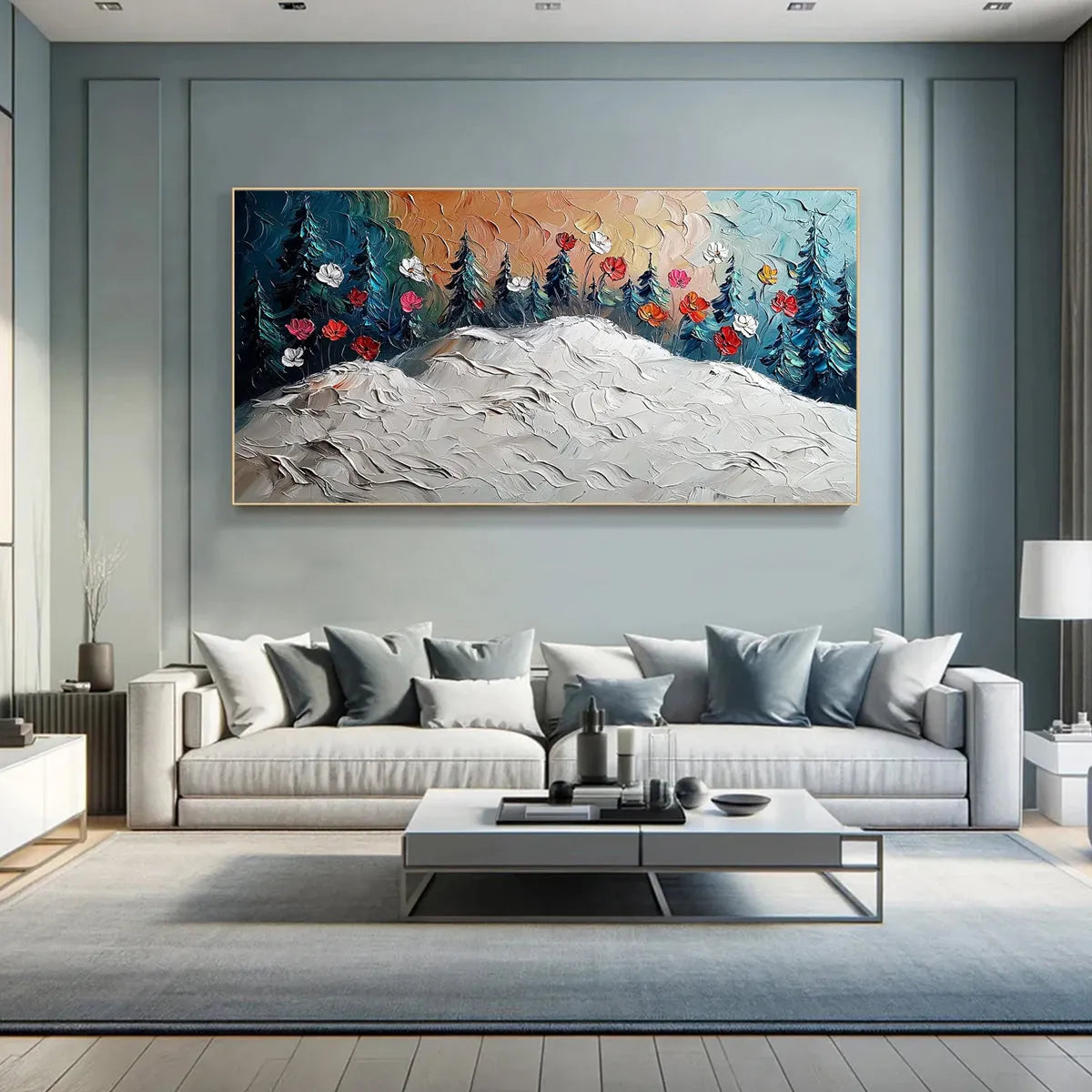 Frozen Bloom – Floral Impasto Oil Painting, view 5