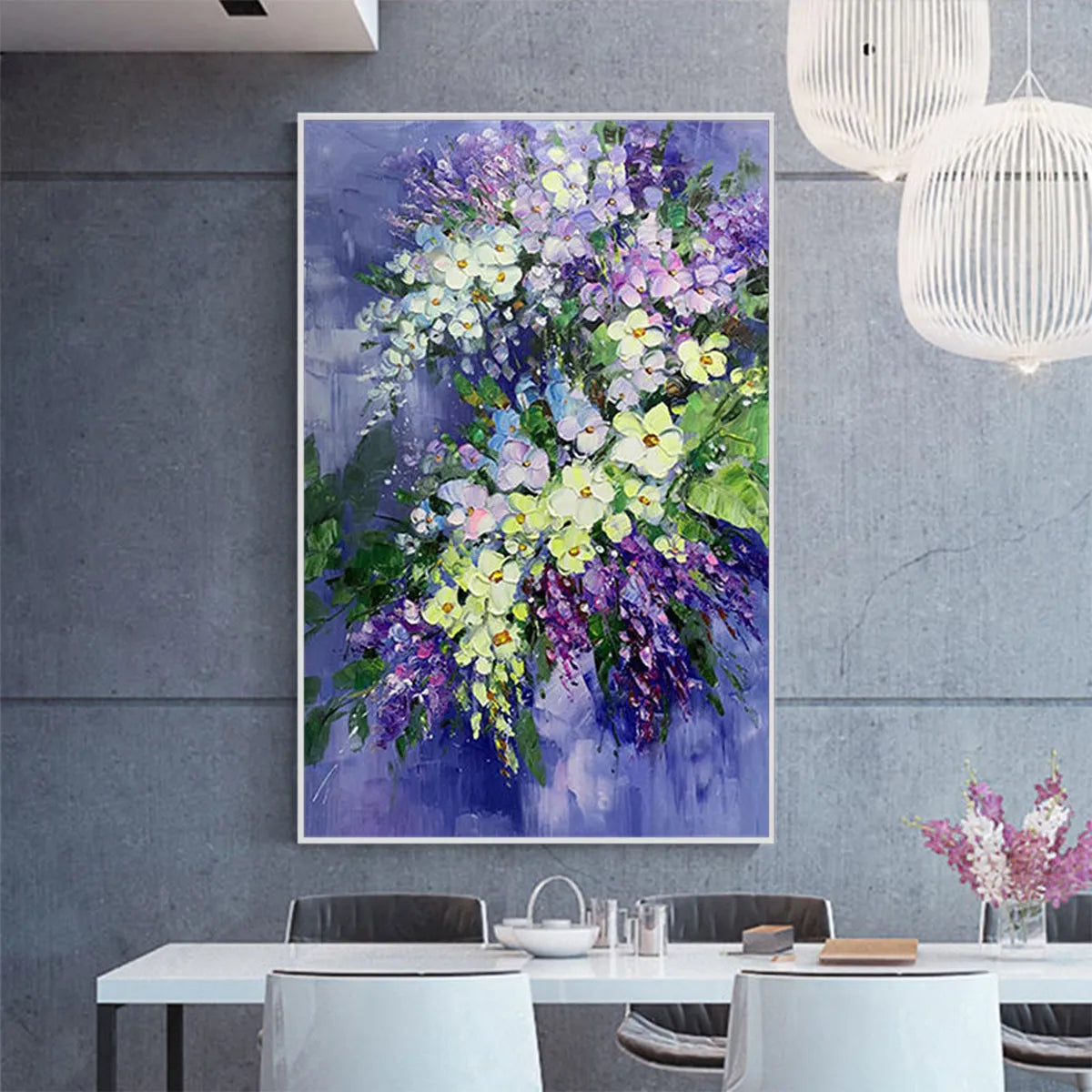 Serenity In Purple – Bouquet Impasto Oil Painting, view 2