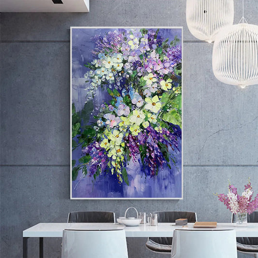 Serenity In Purple – Bouquet Impasto Oil Painting, view 2