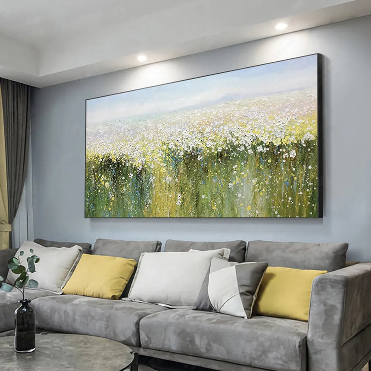 Hand-Painted Meadow Oil Painting – Whispering Meadow