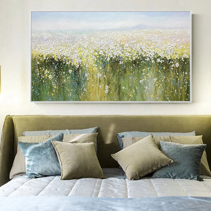 Hand-Painted Meadow Oil Painting – Whispering Meadow