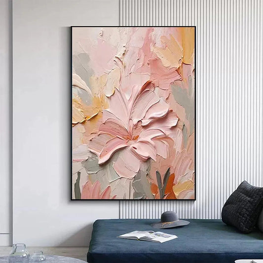 Blushing Blooms – Floral Impasto Painting, view 2