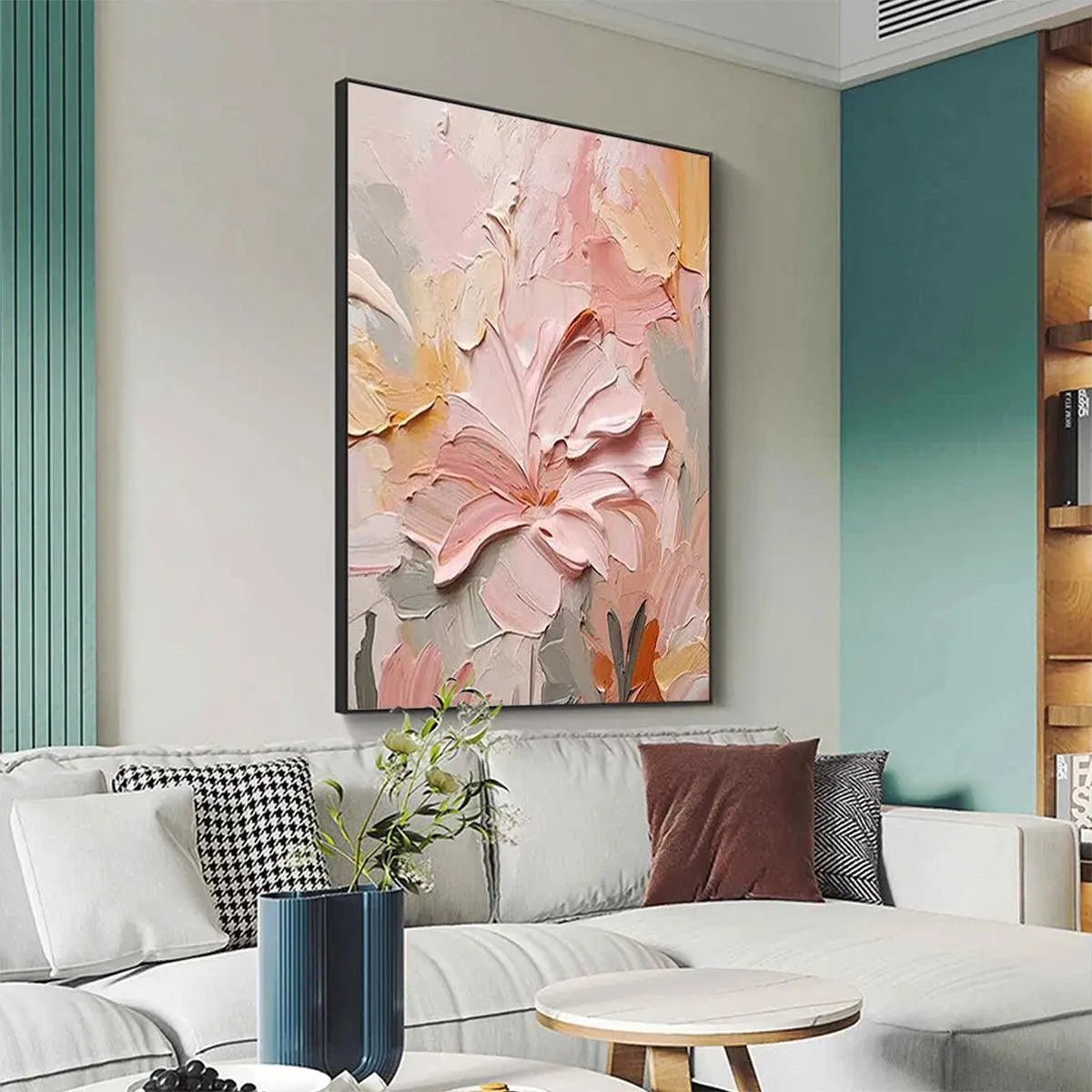Blushing Blooms – Floral Impasto Painting, view 5