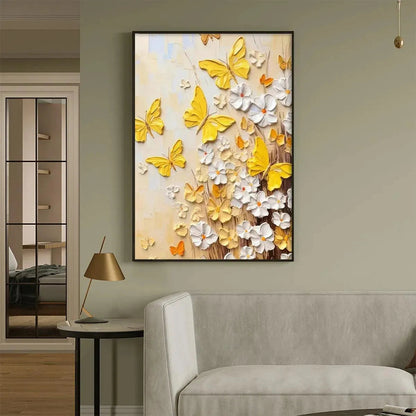 Golden Butterflies – Butterfly Impasto Painting, view 3