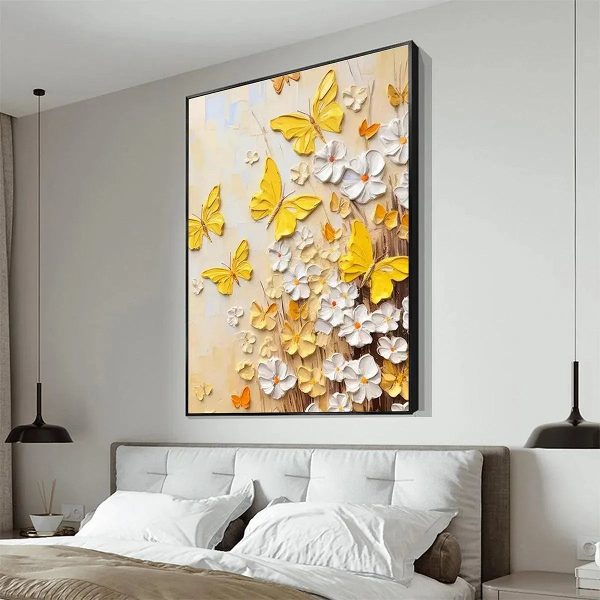 Golden Butterflies – Butterfly Impasto Painting, view 5