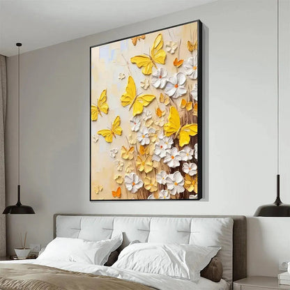 Golden Butterflies – Butterfly Impasto Painting, view 5