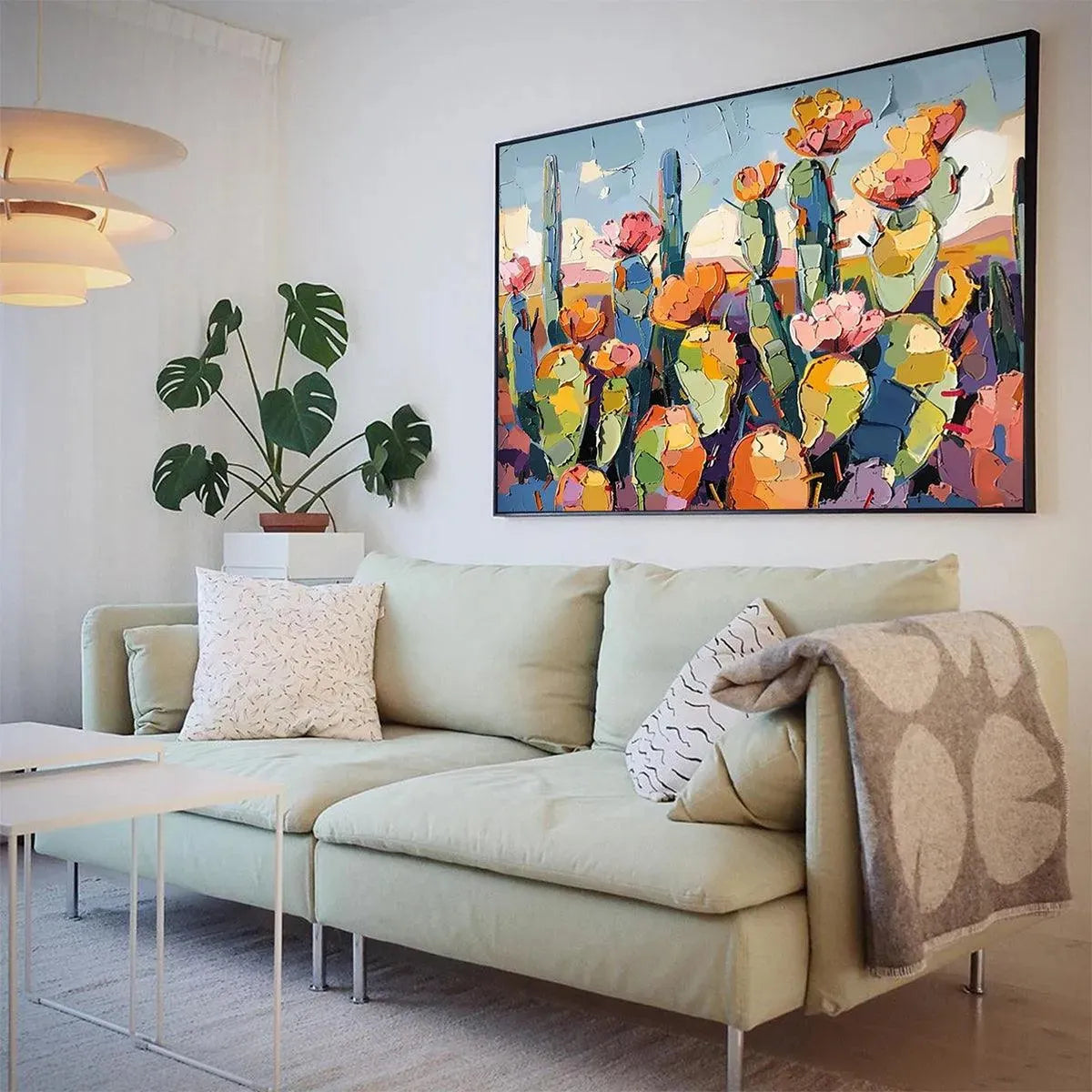 Desert Bloom – Cactus Impasto Painting, view 4