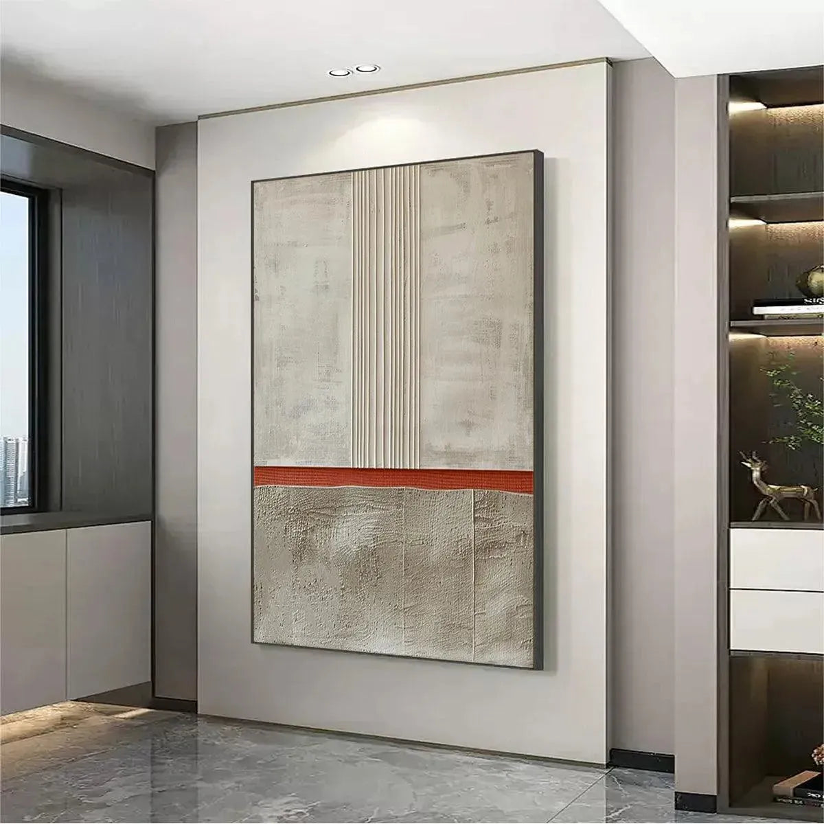 Textured Minimalist Landscape – Wabi-Sabi Landscape Oil Painting, view 5