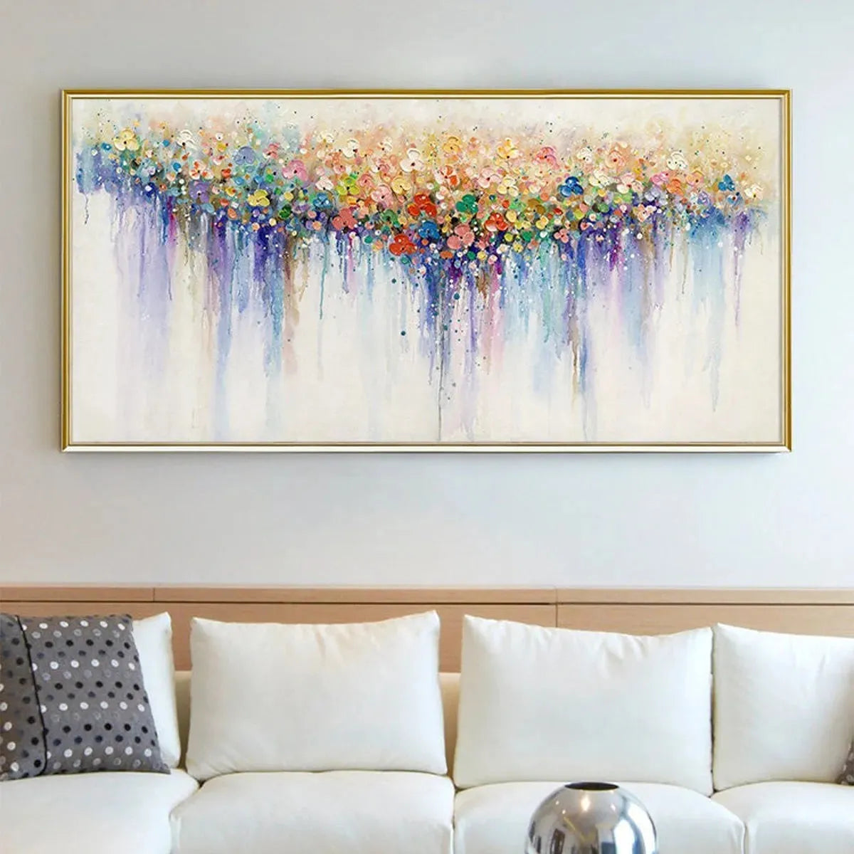 Colorful Abstract Floral Oil Painting – Flowerfall