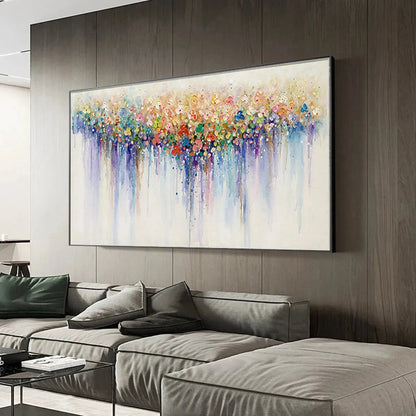 Colorful Abstract Floral Oil Painting – Flowerfall