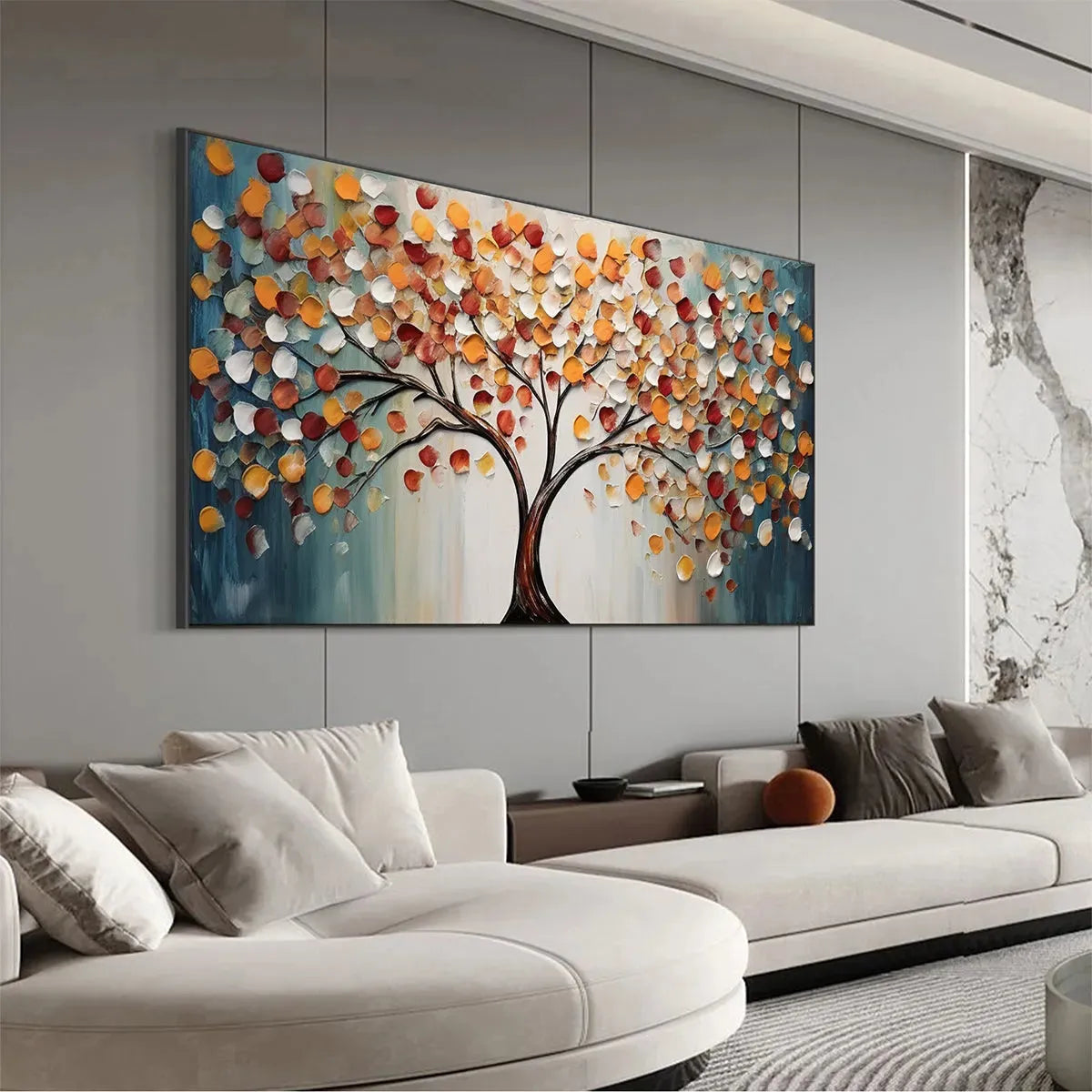Golden Tree of Life hand-painted gold and ivory textured tree of life painting rolled canvas option