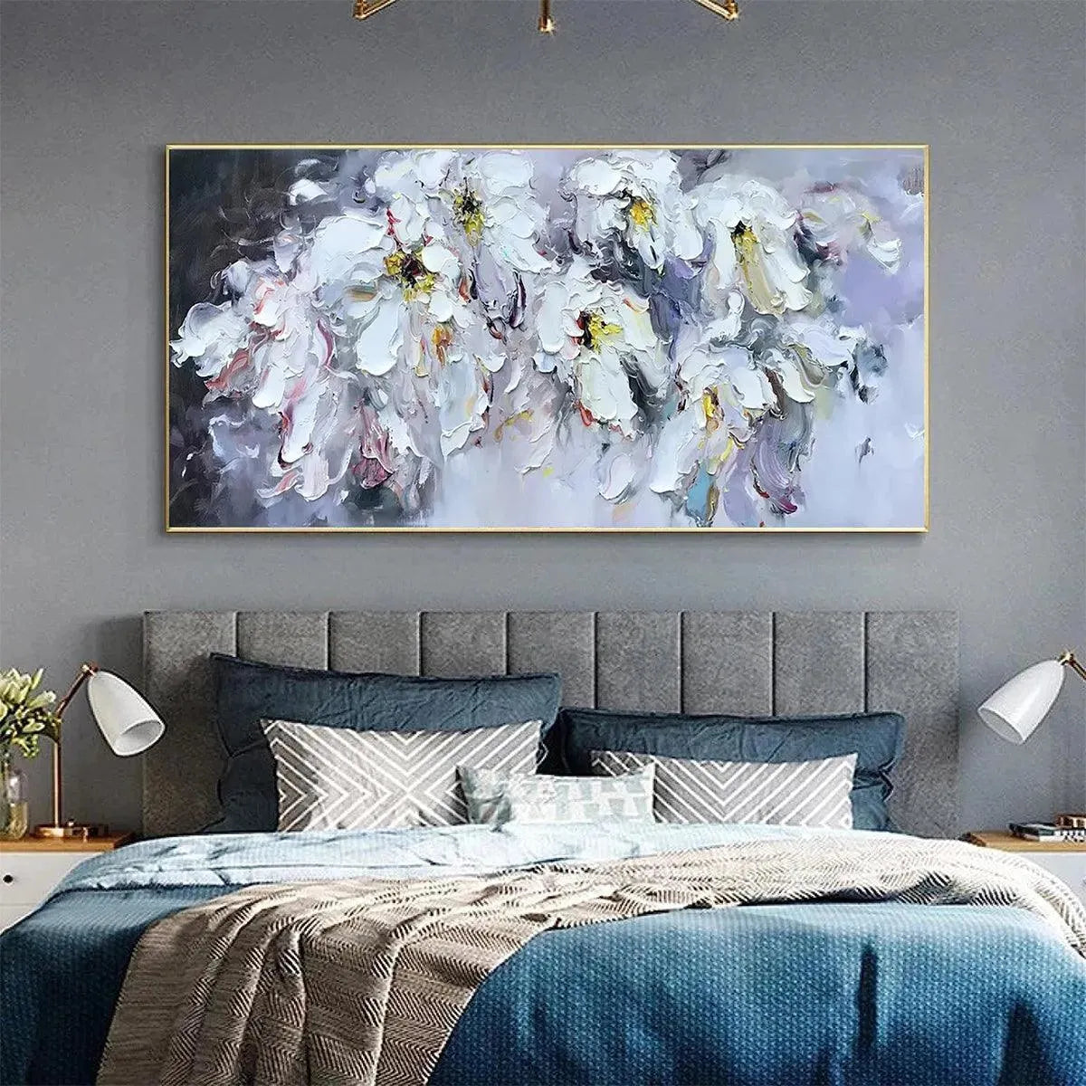 White Petal Dream – Floral Impasto Painting, view 2