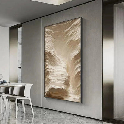 White Sand Dunes hand-painted white and sand textured desert mountain landscape painting rolled canvas option