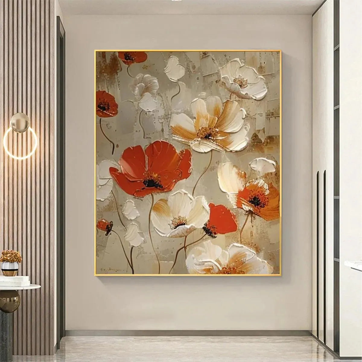 Crimson Fields – Poppy Textured Painting, view 4