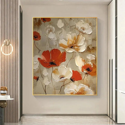 Crimson Fields – Poppy Textured Painting, view 4