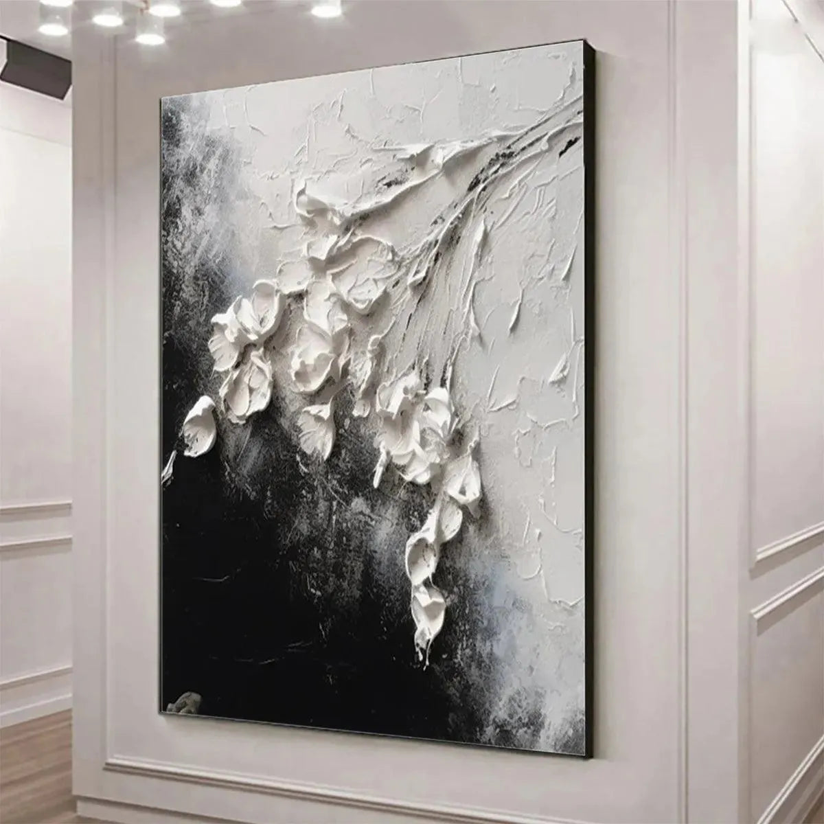 White Floral Impasto – Floral Impasto Painting, view 4