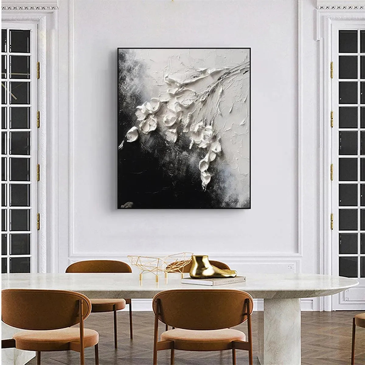 White Floral Impasto – Floral Impasto Painting, view 5