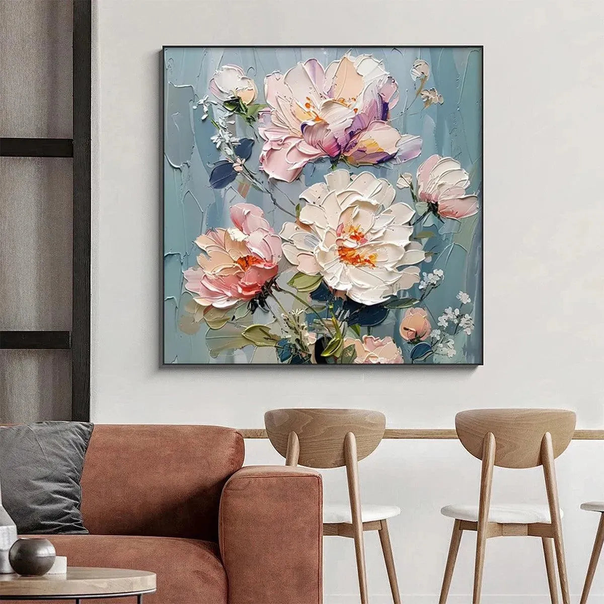 Pastel Peonies – Peony Impasto Painting, view 5