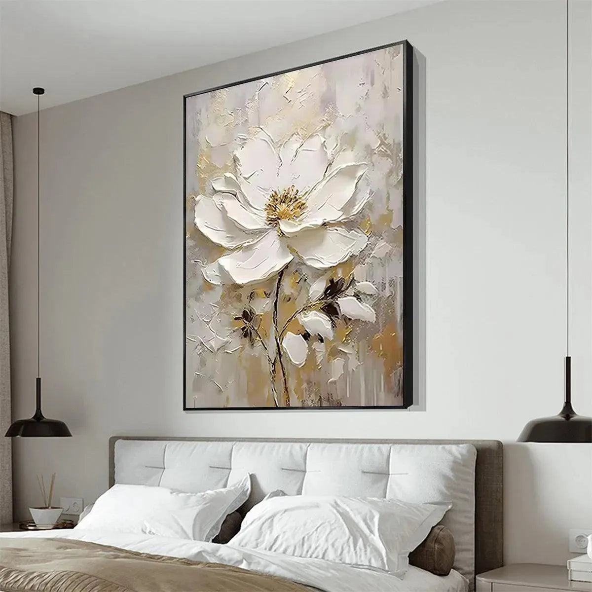 White Blossom – Floral Impasto Painting, view 5