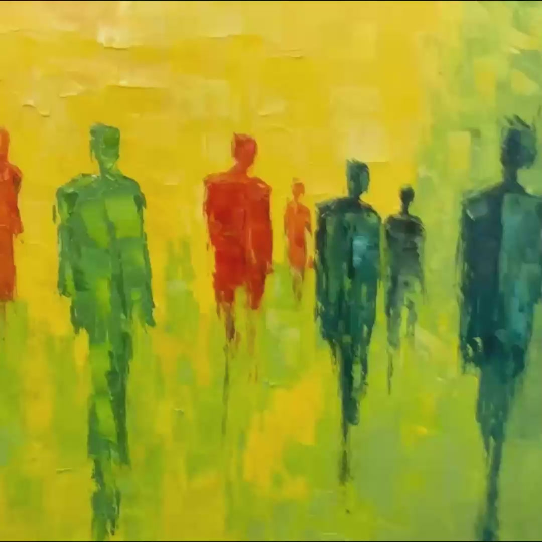 Gathering Light – Figurative Palette Knife Oil Painting, view 3
