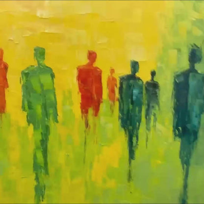 Gathering Light – Figurative Palette Knife Oil Painting, view 3