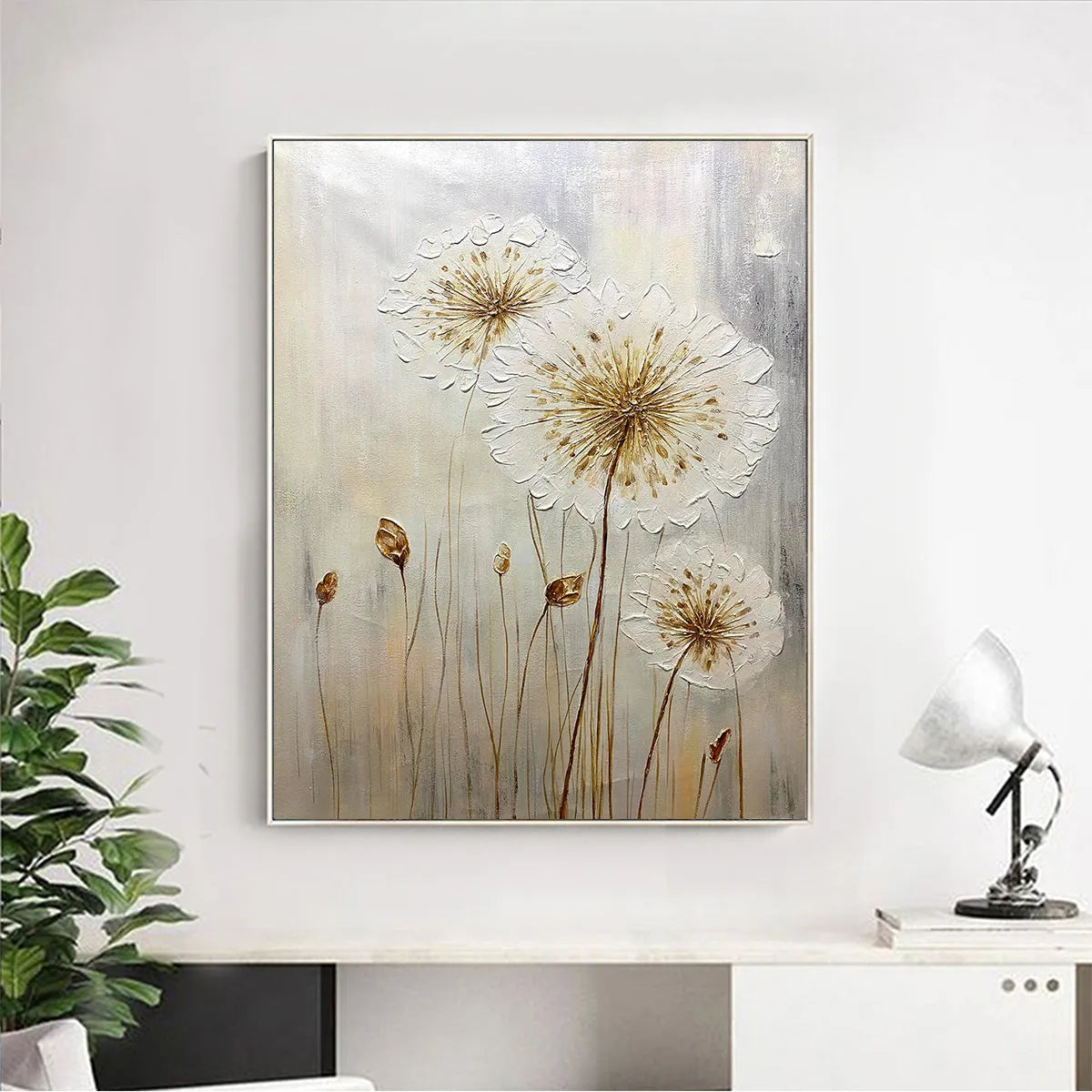 Whispers Of Gold – Abstract Textured Painting, view 2