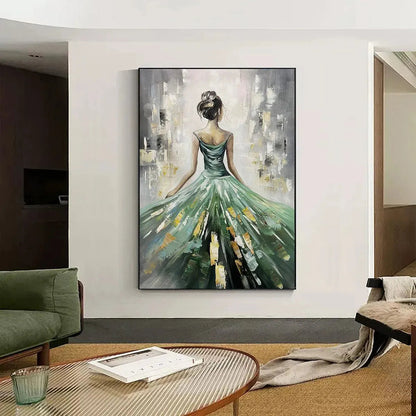 Emerald Grace – Figurative Oil Painting, view 2