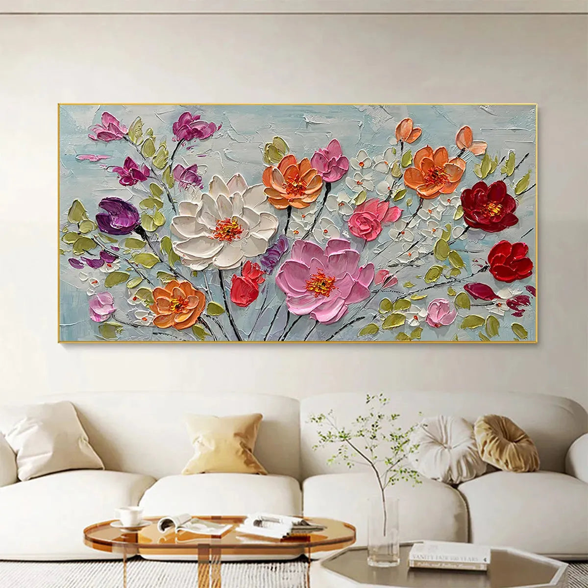 Colorful Bouquet Impasto Painting – Spring Bouquet
